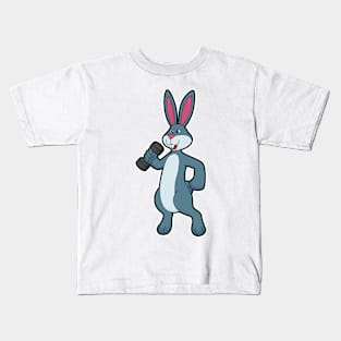 Rabbit at Strength training with Dumbbell Kids T-Shirt